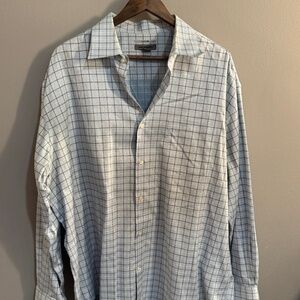 Johnston & Murphy Shirt Mens Plaid XXL Blue